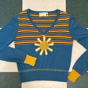 Back Beat Co. Retro Knit V-neck Sweater